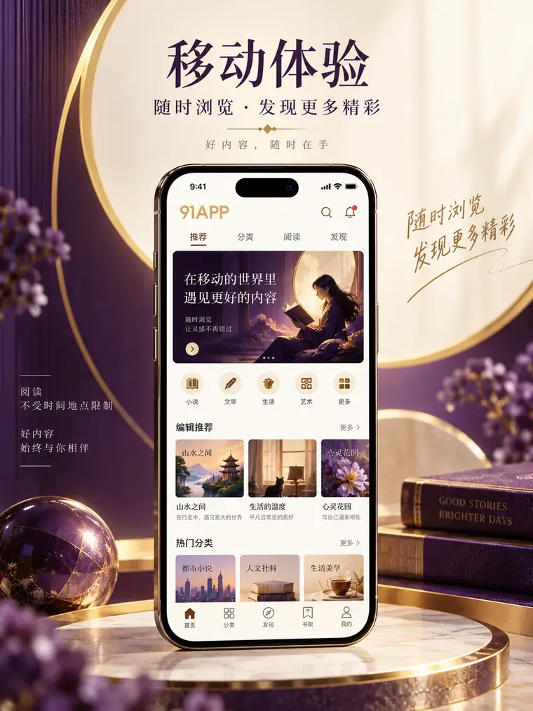 手机阅读页面的纵向示意
